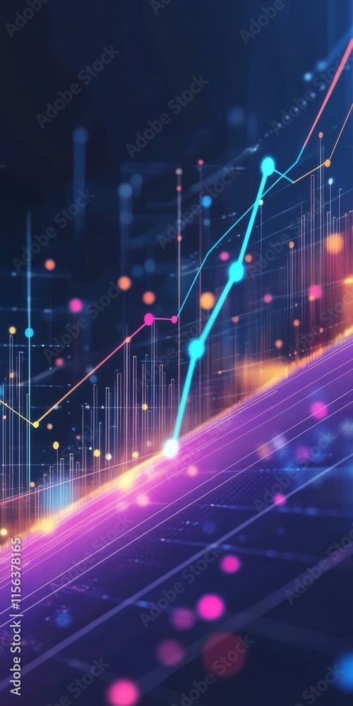 Poster a colorful graph with a blue line. the blue line is the highest point of the graph. the graph is in 