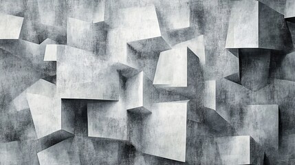 Monochrome abstract geometric pattern featuring 3D cubes, perfect for modern and minimalist design projects.