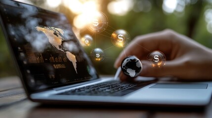 Foreign currency exchange, interbank payment - illustration of global finance, digital wallet, monetary transaction, international trade, banking operation, modern payment solution.