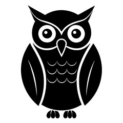Owl black flat icon
