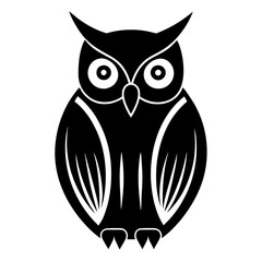 Owl black flat icon
