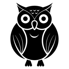 Owl black flat icon