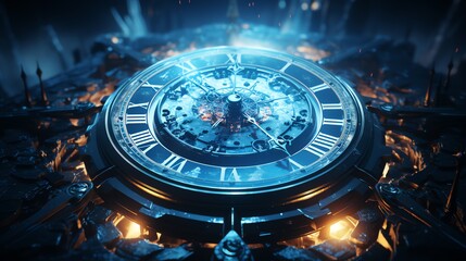 Fototapeta premium Futuristic clock mechanism detail.