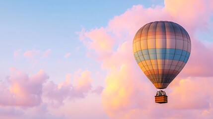 Fototapeta premium Hot Air Balloon Ride at Sunrise Pastel Sky Adventure