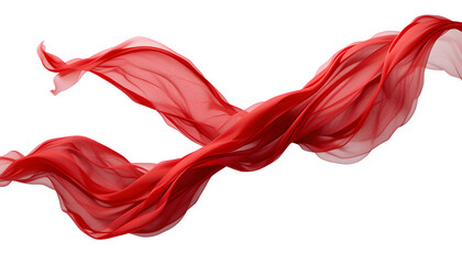 Flying red silk textile fabric flag background Smooth elegant red white background
