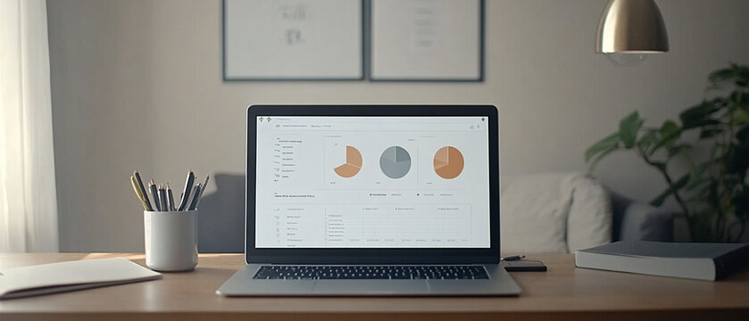 A sleek laptop screen displaying a detailed customer segmentation analysis, surrounded by office essentials, perfect for presentations on market segmentation insights.