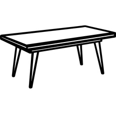 Wood Table Line Art Vector Design