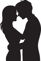 Man and woman couple lovers silhouette isolated. vector illustration on a white background