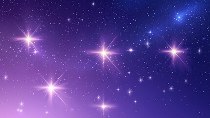 starry night sky with purple and blue galaxy pattern, bright shining stars in various sizes, faint cosmic fog envelops the background, Ai generated images