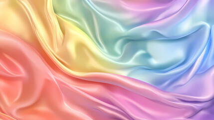 Obraz premium Organza fabric in rainbow color. Silken. Illustration