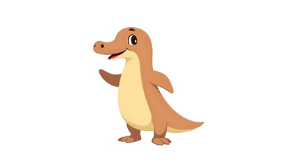Fototapeta premium Cheerful Platypus, cartoon Cheerful Platypus, playful Platypus,, Platypus, on white background, happy Platypus,