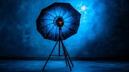 Product photography studio, rotating table and soft lighting