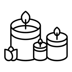 Candles outline icon