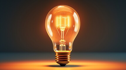 Glowing incandescent light bulb.