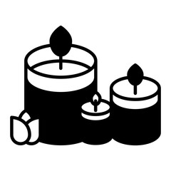 Obraz premium Candle black icon