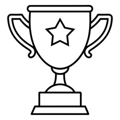 Trophy of Success Line Art Vector Design