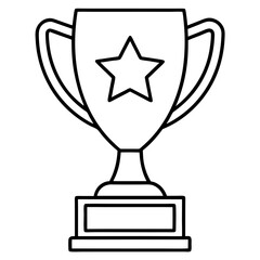 Trophy of Success Line Art Vector Design