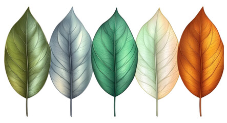 Fototapeta premium Colorful leaf arrangement nature digital art vibrant environment close-up view seasonal change