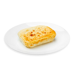 Cottage cheese casserole, on a white background, isolated.