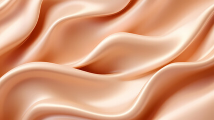 Fototapeta premium Flowing silken waves on warm terracotta surface, mocha mousse. Silken. Illustration