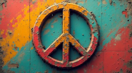 A striking and bold representation of the world peace symbol
