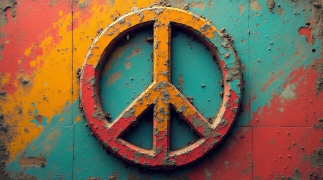 A striking and bold representation of the world peace symbol