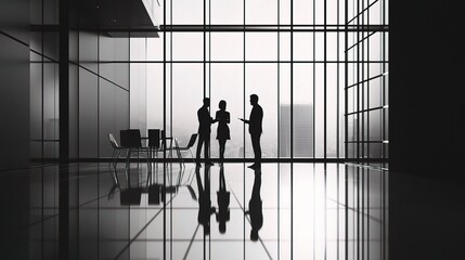 Team of Professionals Engaged in Business Discussion in Office Space