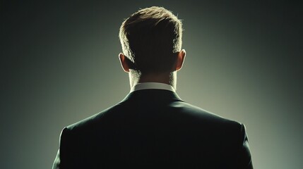 Businessman Backlit by Soft Lighting in Studio Environment