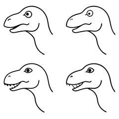 four small dinosaurs only head