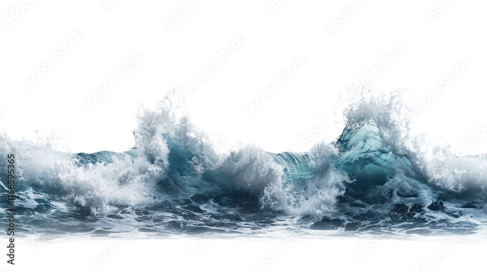 Poster dynamic wave of sea water isolated transparent background