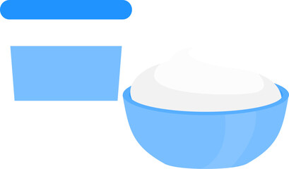 Illustration of Yogurt and Bowl