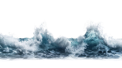 Dynamic wave of sea water isolated transparent background