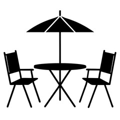beach chair and umbrella