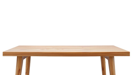 A wooden table isolated on transparent background with space for product display, Cut out, PNG