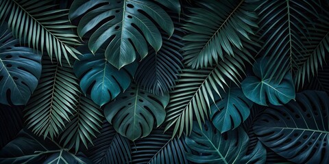 Tropical leaves background with beautiful colors
