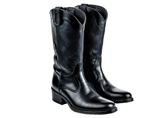 Cowboy leather boots isolated on a transparent or white background