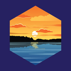 sunset on the lake