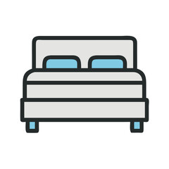 double bed icon design
