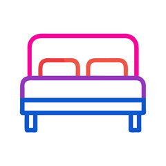 double bed icon design