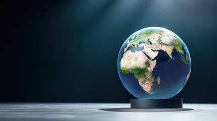 Fototapeta premium digital globe showcasing continents and oceans in vibrant detail