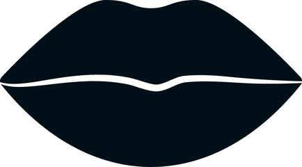 Woman's lips clipart.
Closed lips black silhouette.
Isolated Plump lips. 
valentine's day element.
Transparent background.