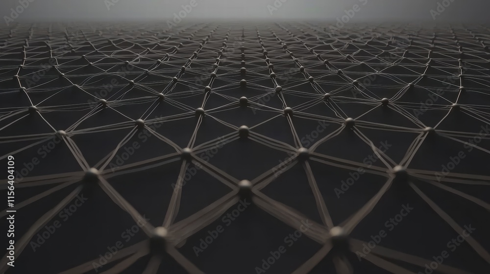Poster abstract network of lines and nodes on a dark background