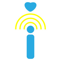 Love symbol combined with a Wi-Fi signal icon.