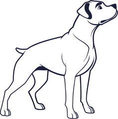 The dog outline vector and illustration line art design on a white background.