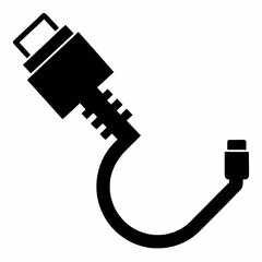 Ethernet Cable Silhouette Vector Art