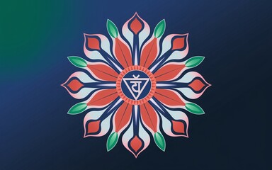 Festive Tiranga Bloom, Visuddha chakra mandala, spiritual symbol.