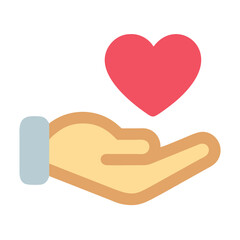 heart in hand icon design