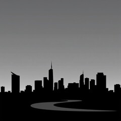 Fototapeta premium Modern cityscape skyline silhouette drawing. skyline silhouette. cityscape illustration architecture city 