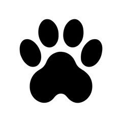 Dog golden retriever paw print silhouette icon vector illustration design on white background. © Techzaka