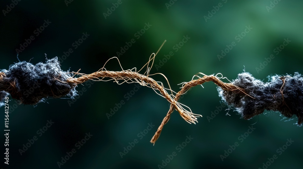 Poster Tension in nature a delicate thread snapping close-up photography abstract background intimate environment